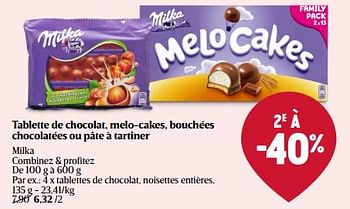 Promoties Tablettes de chocolat, noisettes entières - Milka - Geldig van 01/05/2024 tot 08/05/2024 bij Delhaize