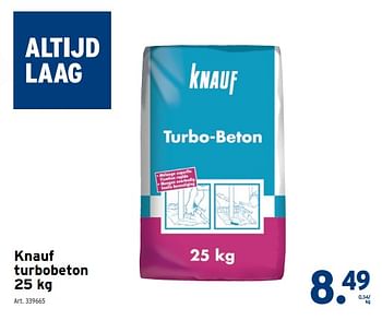 Promotions Knauf turbobeton - Knauf - Valide de 01/05/2024 à 07/05/2024 chez Gamma