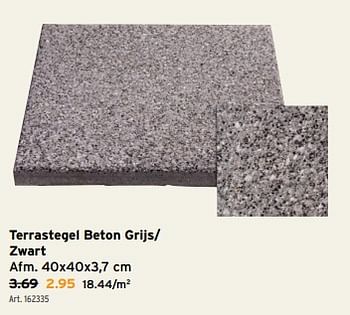 Promotions Terrastegel beton grijs- zwart - Produit maison - Gamma - Valide de 01/05/2024 à 07/05/2024 chez Gamma