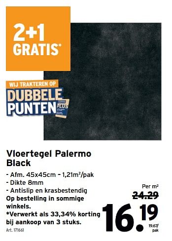 Promotions Vloertegel palermo black - Produit maison - Gamma - Valide de 01/05/2024 à 07/05/2024 chez Gamma