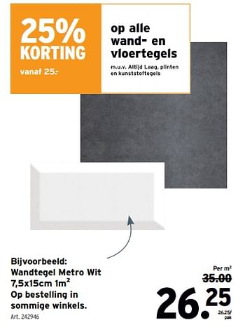 Promoties Wandtegel metro wit - Huismerk - Gamma - Geldig van 01/05/2024 tot 07/05/2024 bij Gamma