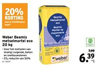 Promoties Weber beamix metselmortel eco - Weber - Geldig van 01/05/2024 tot 07/05/2024 bij Gamma