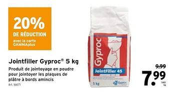 Promotions Jointfiller gyproc - Gyproc - Valide de 01/05/2024 à 07/05/2024 chez Gamma