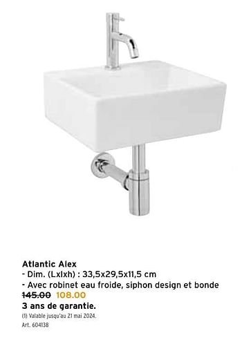 Promoties Lavemains atlantic alex - Atlantic - Geldig van 01/05/2024 tot 07/05/2024 bij Gamma