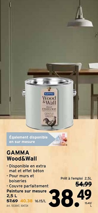 Promoties Gamma wood+wall - Gamma - Geldig van 01/05/2024 tot 07/05/2024 bij Gamma