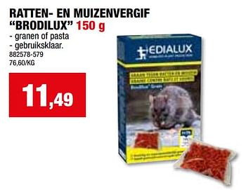 Promotions Ratten en muizenvergif brodilux - Edialux - Valide de 24/04/2024 à 05/05/2024 chez Hubo