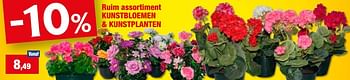 Promotions Ruim assortiment kunstbloemen + kunstplanten - Produit maison - Hubo  - Valide de 24/04/2024 à 05/05/2024 chez Hubo
