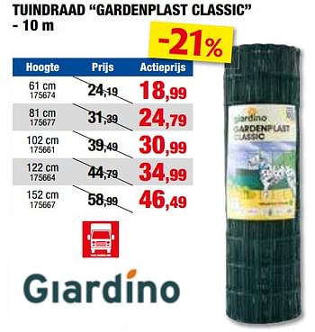Promotions Tuindraad gardenplast classic - Giardino - Valide de 24/04/2024 à 05/05/2024 chez Hubo