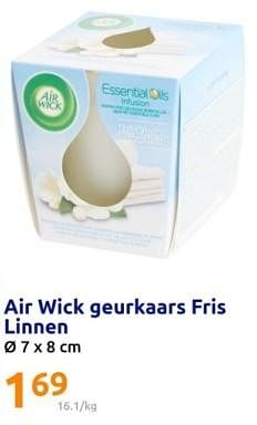 Promotions Air wick geurkaars fris linnen - Airwick - Valide de 01/05/2024 à 07/05/2024 chez Action