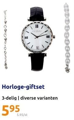 Promoties Horloge giftset 3 delig - Huismerk - Action - Geldig van 01/05/2024 tot 07/05/2024 bij Action