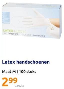 Promotions Latex handschoenen - Produit Maison - Action - Valide de 01/05/2024 à 07/05/2024 chez Action