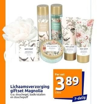 Promoties Lichaamsverzorging giftset magnolia - Huismerk - Action - Geldig van 01/05/2024 tot 07/05/2024 bij Action
