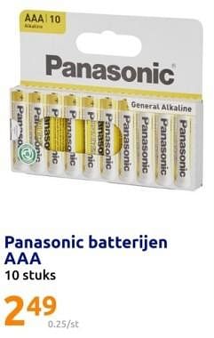 Promotions Panasonic batterijen aaa - Panasonic - Valide de 01/05/2024 à 07/05/2024 chez Action