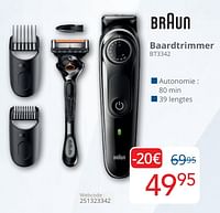 Promoties Braun baardtrimmer bt3342 - Braun - Geldig van 01/05/2024 tot 31/05/2024 bij Eldi