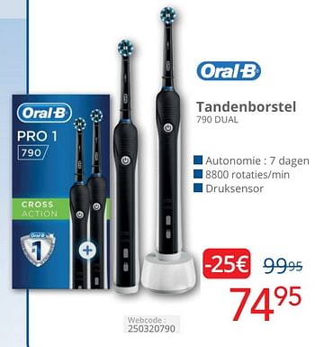 Promotions Oral-b tandenborstel 790 dual - Oral-B - Valide de 01/05/2024 à 31/05/2024 chez Eldi