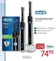 Promoties Oral-b tandenborstel 790 dual - Oral-B - Geldig van 01/05/2024 tot 31/05/2024 bij Eldi