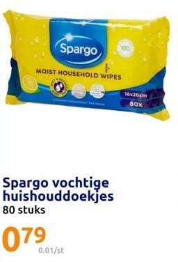 Promoties Spargo vochtige huishouddoekjes - Spargo - Geldig van 01/05/2024 tot 07/05/2024 bij Action