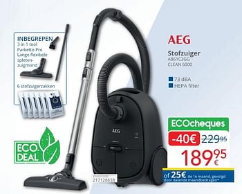 Promotions Aeg stofzuiger ab61c3gg clean 6000 - AEG - Valide de 01/05/2024 à 31/05/2024 chez Eldi