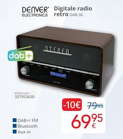 Denver electronics digitale radio retro dab-36
