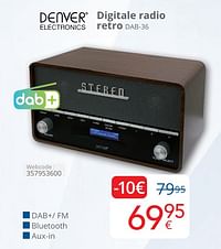 Denver electronics digitale radio retro dab-36-Denver Electronics