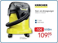 Promoties Kärcher nat- en droogzuiger kwd3 v-17-4-20-f - Kärcher - Geldig van 01/05/2024 tot 31/05/2024 bij Eldi