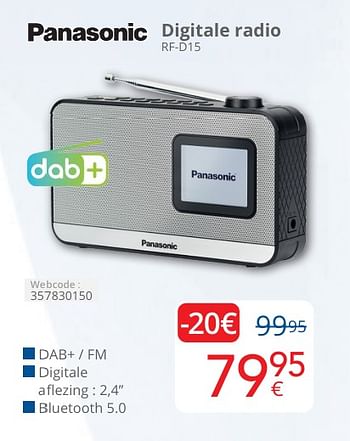 Promoties Panasonic digitale radio rf-d15 - Panasonic - Geldig van 01/05/2024 tot 31/05/2024 bij Eldi