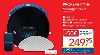 Promotions Rowenta stofzuiger-robot rr8275wh - Rowenta - Valide de 01/05/2024 à 31/05/2024 chez Eldi
