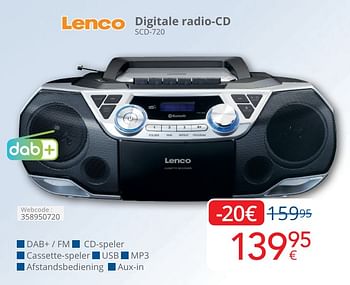 Promotions Lenco digitale radio-cd scd-720 - Lenco - Valide de 01/05/2024 à 31/05/2024 chez Eldi
