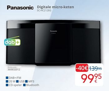 Promoties Panasonic digitale micro-keten sc-hc212eg - Panasonic - Geldig van 01/05/2024 tot 31/05/2024 bij Eldi