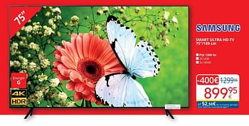 Promotions Samsung smart ultra hd-tv 75`` - Samsung - Valide de 01/05/2024 à 31/05/2024 chez Eldi