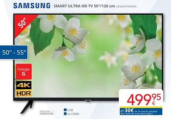 Promotions Samsung smart ultra hd tv ue50au7090xxn - Samsung - Valide de 01/05/2024 à 31/05/2024 chez Eldi