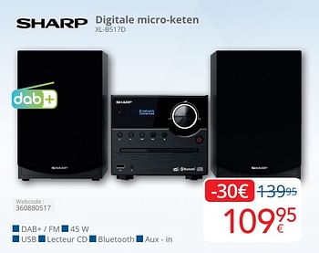 Promotions Sharp digitale micro-keten xl-b517d - Sharp - Valide de 01/05/2024 à 31/05/2024 chez Eldi