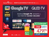 Promoties Smart tech smart q-led google tv 50va1q - Smart Tech - Geldig van 01/05/2024 tot 31/05/2024 bij Eldi