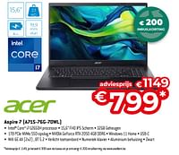 Promotions Acer aspire 7 a715 76g 70wl - Acer - Valide de 26/04/2024 à 31/05/2024 chez Exellent