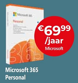 Promotions Microsoft 365 personal - Microsoft - Valide de 26/04/2024 à 31/05/2024 chez Exellent