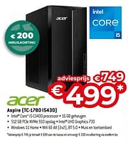 Promoties Acer aspire tc 1780 i5430 - Acer - Geldig van 26/04/2024 tot 31/05/2024 bij Exellent