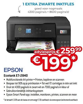 Promotions Epson ecotank et 2840 - Epson - Valide de 26/04/2024 à 31/05/2024 chez Exellent