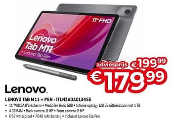 Promotions Lenovo tab m11 + pen itlnzada0134se - Lenovo - Valide de 26/04/2024 à 31/05/2024 chez Exellent