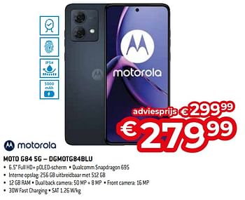 Promoties Motorola Moto g84 5g dgmotg84blu - Motorola - Geldig van 26/04/2024 tot 31/05/2024 bij Exellent