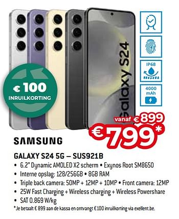Promotions Samsung galaxy s24 5g sus921b - Samsung - Valide de 26/04/2024 à 31/05/2024 chez Exellent