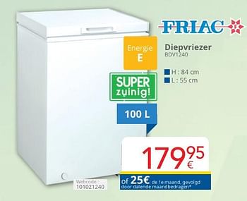 Promoties Friac diepvriezer bdv1240 - Friac - Geldig van 01/05/2024 tot 31/05/2024 bij Eldi