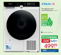Promoties Friac droogkast met warmtepomp dkw9010e - Friac - Geldig van 01/05/2024 tot 31/05/2024 bij Eldi