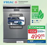 Promoties Friac vaatwasser vw3420ixl - Friac - Geldig van 01/05/2024 tot 31/05/2024 bij Eldi