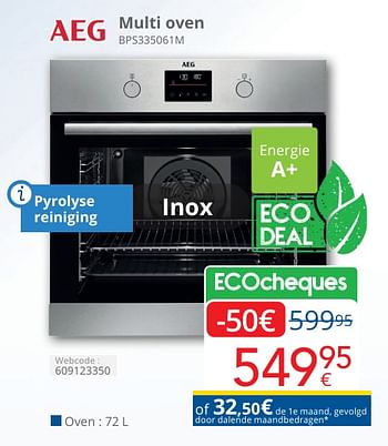 Promotions Aeg multi oven bps335061m - AEG - Valide de 01/05/2024 à 31/05/2024 chez Eldi