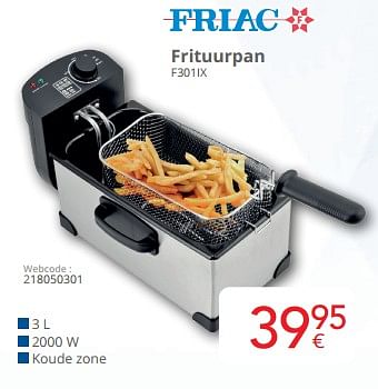 Promotions Friac frituurpan f301ix - Friac - Valide de 01/05/2024 à 31/05/2024 chez Eldi