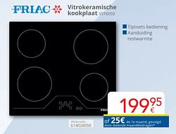 Friac vitrokeramische kookplaat vst6050