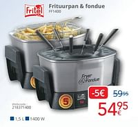 Promoties Fritel frituurpan + fondue ff1400 - Fritel - Geldig van 01/05/2024 tot 31/05/2024 bij Eldi