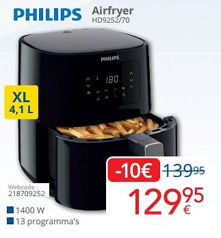 Promotions Philips airfryer hd9252-70 - Philips - Valide de 01/05/2024 à 31/05/2024 chez Eldi