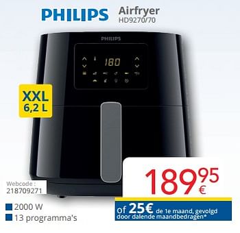 Promotions Philips airfryer hd9270-70 - Philips - Valide de 01/05/2024 à 31/05/2024 chez Eldi