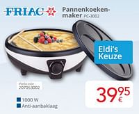 Promoties Friac pannenkoekenmaker pc-3002 - Friac - Geldig van 01/05/2024 tot 31/05/2024 bij Eldi